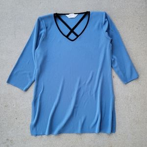 MISOOK Criss Cross Tunic Blouse, Womens Size S